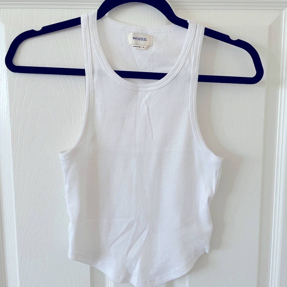 NWOT Womn white racer back tank